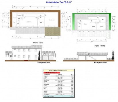 Piante/Prospetti unità B-C-D